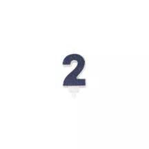 Navy blue candle with glitter - Number: 2