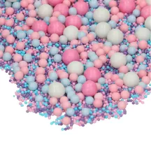 Mix of pink and blue sugar pearls