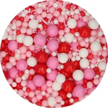 80 g di mix di perle di zucchero rosse, rosa e bianche