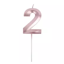 Bougie graphique rose gold - Chiffre: 2