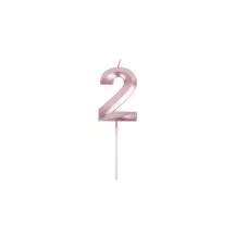 Zahlenkerze rose gold - Zahl: 2