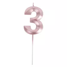 Numero candela oro rosa - Numero: 3