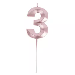 Bougie graphique rose gold - Chiffre: 3