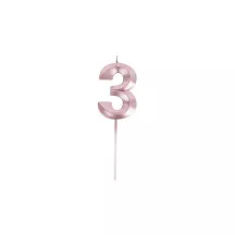 Numero candela oro rosa - Numero: 3