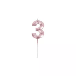 Numero candela oro rosa - Numero: 3