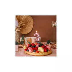 Graphic candle pink gold - Number: 3