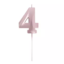 Numero candela oro rosa - Numero: 4