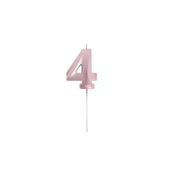 Zahlenkerze rose gold - Zahl: 4