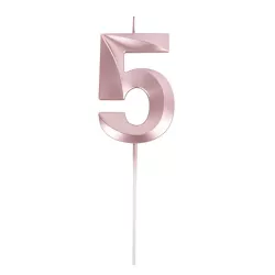 Bougie graphique rose gold - Chiffre: 5
