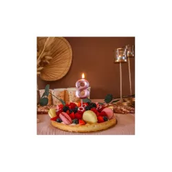 Bougie graphique rose gold - Chiffre: 8