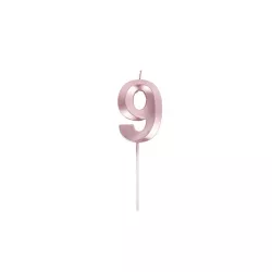 Numero candela oro rosa - Numero: 9