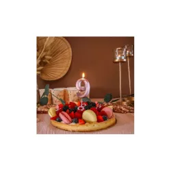 Bougie graphique rose gold - Chiffre: 9