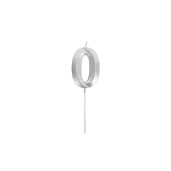 Candela numerica in argento - Numero: 0
