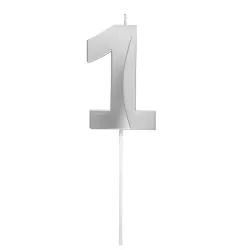 Bougie graphique argent - Chiffre: 1