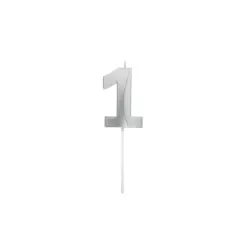 Bougie graphique argent - Chiffre: 1