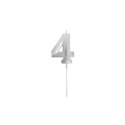 Candela numerica in argento - Numero: 4