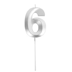 Bougie graphique argent - Chiffre: 6
