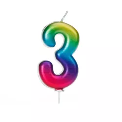 Candele arcobaleno - Numero: 3