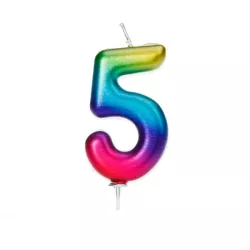 Rainbow candle - Number: 5