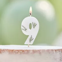 Candela con foglie pressate - numero da scegliere