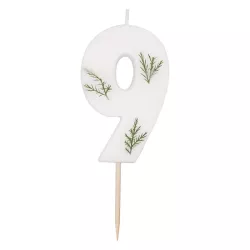 Candela con foglie pressate - numero da scegliere