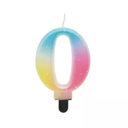 Candele arcobaleno pastello numero 0