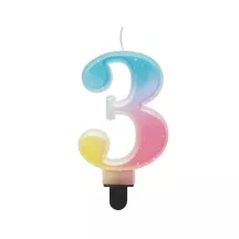Pastel Rainbow Candles Number 3
