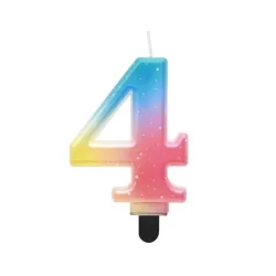 Candele arcobaleno color pastello numero 4