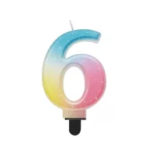 Candele arcobaleno pastello numero 6