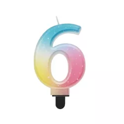 Pastel Rainbow Candles Number 6