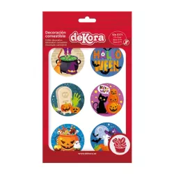 12 Halloween Oblate Scheiben mit verschiedene Motiven