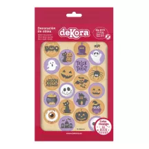 20 mini disques en azyme Halloween avec différents motifs