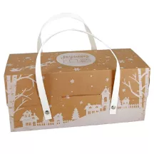 Scatole per dolci natalizi con manici - Kraft