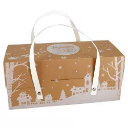 Scatole per dolci natalizi con manici - Kraft