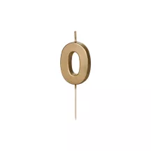Bougie dorée chiffre 0