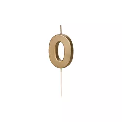 Bougie dorée chiffre 0
