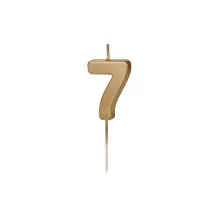Bougie dorée chiffre 7