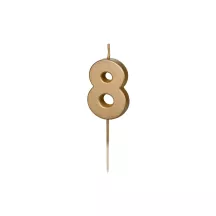 Candela dorata numero 8