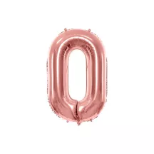Balloon rosegold, number 0 – 86 cm