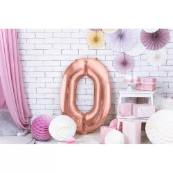 Balloon rosegold, number 0 – 86 cm