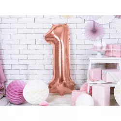 Ballon rose gold, chiffre 1 – 86 cm