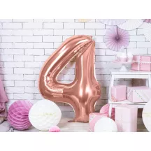 Balloon rosegold, number 4 – 86 cm