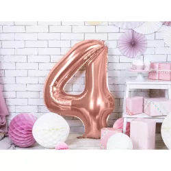 Balloon rosegold, number 4 – 86 cm