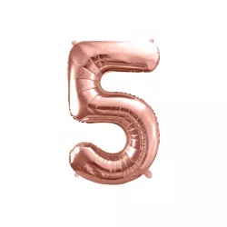 Balloon rose gold, number 5 – 86 cm