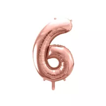 Balloon rosegold, number 6 – 86 cm