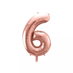Balloon rosegold, number 6 – 86 cm