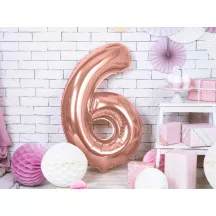 Ballon roségold, chiffre 6 – 86 cm