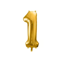 Large 1 Foil balloon Gold