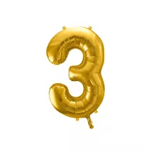 Grosse 3 Folienballon Gold