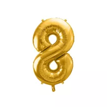 Grosse 8 Folienballon Gold
